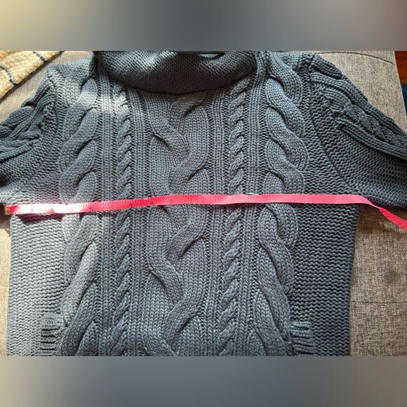 L.L Bean || Women's Double L Size XS PETITE Mixed-Cable Sweater Funnelneck - Picture 5 of 8